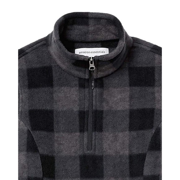 New Womens Plaid Pullover Sweater Size XL Classic Fit Quarter Zip Polar Fleece - Picture 6 of 8